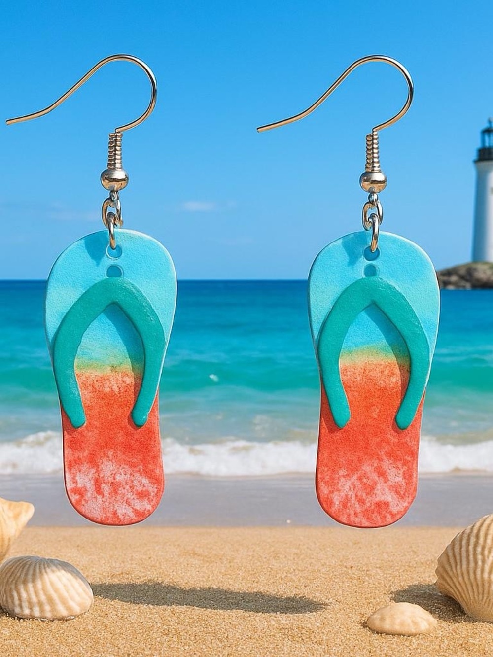 Sandal Flip Flop Beach Earrings